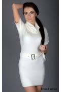 Белоснежное недорогое платье Yiky Fashion | 8028