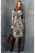 Леопардовое платье из трикотажа TopDesign B3 068
