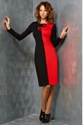 Молодежное черно-красное платье TopDesign B3 109