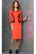 Оранжевое платье TopDesign B3 136