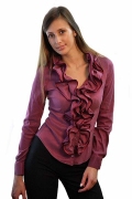 Фиолетовая блузка с жабо | Б620-1002