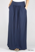 Длинная летняя юбка синего цвета Emka Fashion 309-lillian