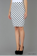Белая юбка в черный горох Emka Fashion 391-arnis