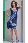 Синее платье с коротким рукавом TopDesign A4 098