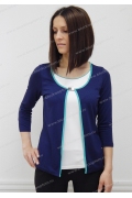 Синяя блузка-обманка Sunwear N03-4