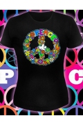 Клубная женская футболка Peace (Светится в ультрафиолете)