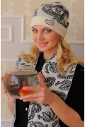 Комплект (шапка+шарф) Landre Вероника (молоко с черным)