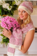 Комплект (шапка+шарф) Landre Вероника (розовый с молоком)
