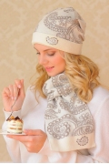 Комплект (шапка+шарф) Landre Вероника (молоко с бежевым)
