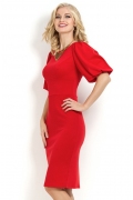 Красное платье с объемным рукавом Donna Saggia DSP-169-29t