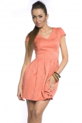 Коктейльное платье персикового цвета Donna Saggia DSP-49-39