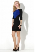 Короткое чёрно-синее платье Donna Saggia DSP-50-37t