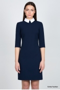 Тёмно-синее платье с воротником Emka Fashion PL-409/serafima