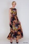 Длинное летнее платье Emka Fashion PL-425/fotain