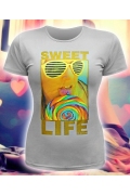 Стильная женская футболка Sweet Life (спецэффект - Блестки)