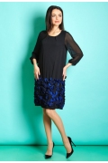 Чёрное платье с синим низом TopDesign Premium PB5 01