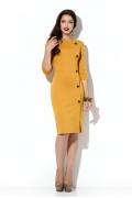 Платье-футляр горчичного цвета Donna Saggia DSP-192-5t