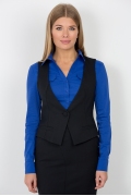 Иссиня-чёрный жилет Emka Fashion GL-002/dorofeya