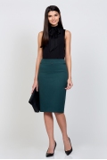 Тёмно-зеленая офисная юбка Emka Fashion 369-felixa