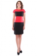 Чёрно-коралловое платье Rosa Blanco 3015