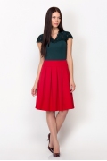 Красная юбка в складку Emka-Fashion 552-galateya