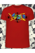 Красная мужская футболка Graffiti (Светится в ультрафиолете)