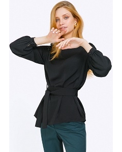 Чёрная блузка с длинными рукавами Emka B2372/eden