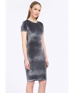 Бархатное платье серебристо-серого цвета Emka PL803/lart