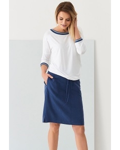Тёмно-синяя юбка из материала тенсель Sunwear QC403-3