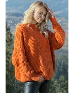 Оранжевый свитер oversize Fobya F612