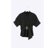 Удлиненная чёрная рубашка Emka B2301/kosta