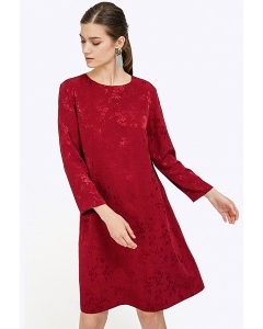 Бордовое платье из жаккардовой ткани Emka PL711/ister