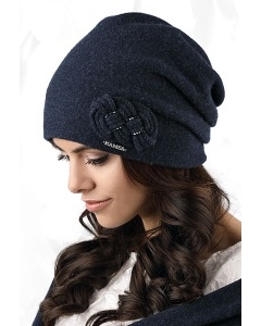 Женская шапка тёмно-синего цвета Kamea Bergamo