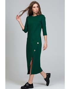 Длинное зелёное платье из трикотажа Donna Saggia DSP-287-44t