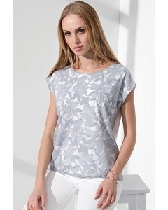 Серо-белая летняя блузка Sunwear I63-2