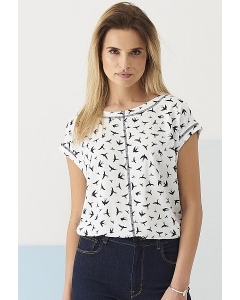 Летняя блузка с принтом ласточки Sunwear Q22-2-09