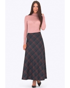 Длинная юбка в клетку Emka Fashion 314-karmelita
