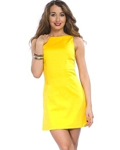 Желтое короткое платье Donna Saggia | DSP-20-47