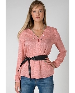 Розовая в горошек блузка Golub Б890-2086