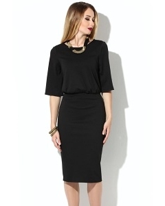Чёрное платье с объемным верхом Donna Saggia DSP-199-4t