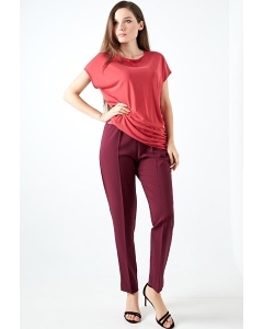 Женские брюки бордового цвета TopDesign Premium PA20 17