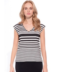 Летняя чёрно-белая блузка Sunwear W18