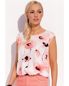 Розовая летняя блузка Zaps Flora
