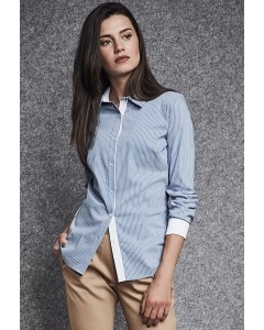 Женская голубая рубашка в полоску Enny 260021