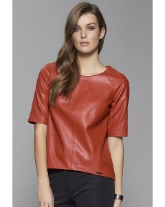 Красная кожаная блузка Zaps Basso