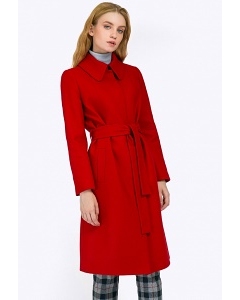 Женское красное пальто из шерсти Emka R016/lalis