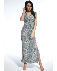Длинное платье из ткани с красивым принтом Enny 250212
