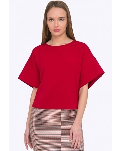 Красная укороченная блузка с широким рукавом Emka B2202/current