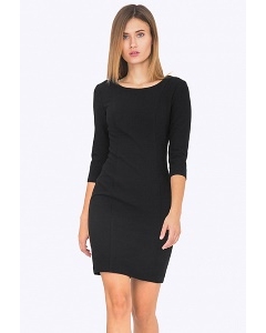 Чёрное платье-футляр с рукавом 3/4 Emka PL685/lapita