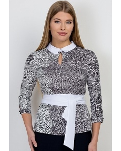Чёрно-белая блузка Emka Fashion b 2115/garnet